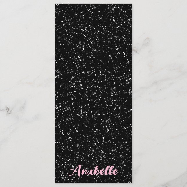Personalised Black and White Specks Bookmark (Front)