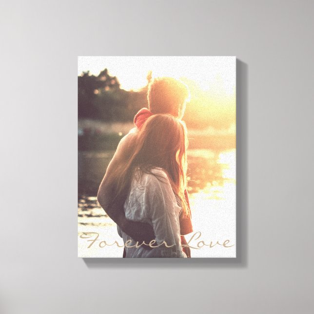 Personalised black and white vertical photo canvas print (Front)