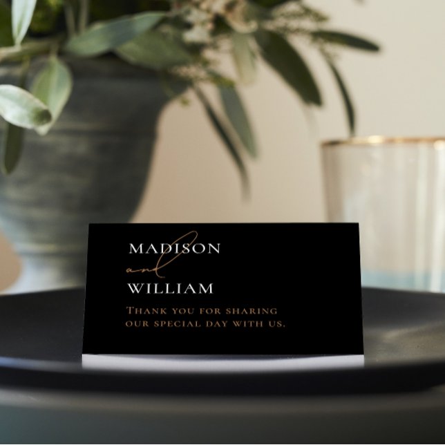 Personalised Black and White Wedding Place Card (Creator Uploaded)