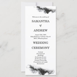 Personalised Black and White Wedding Program