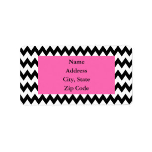 Personalised Black and White Zigzag Label