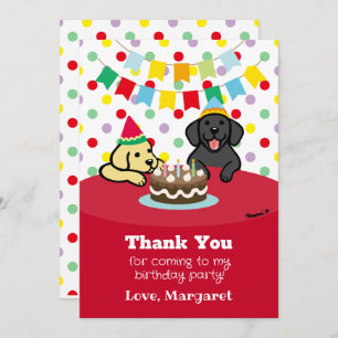 Personalised Black and Yellow Labradors Birthday Thank You Card