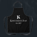 Personalised Black Apron with Name & Monogram – Ho<br><div class="desc">Serve drinks in personalised style with this custom apron. Perfect for bartenders,  hosts,  or home bar enthusiasts. Matches your custom bar mat set.</div>