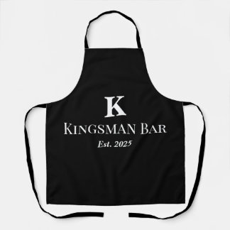 Personalised Black Apron with Name & Monogram – Ho