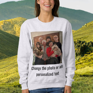 Personalised Black Ash Cat Mum Family Pet Photo Sweatshirt