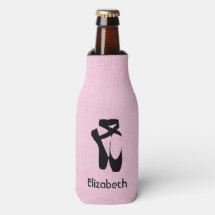Personalised Black Ballet Shoes En Pointe Bottle Cooler