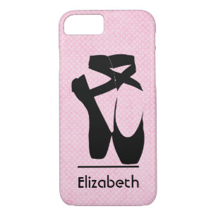 Personalised Black Ballet Shoes En Pointe iPhone 8/7 Case