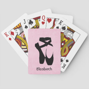 Personalised Black Ballet Shoes En Pointe Playing Cards