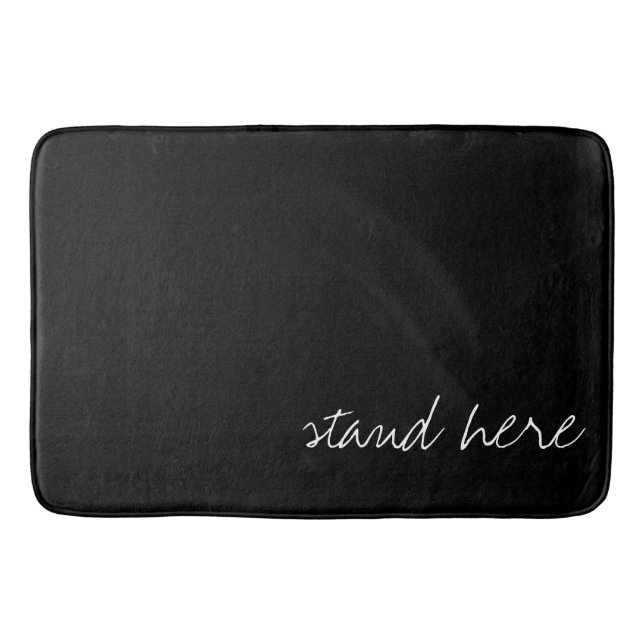 Personalised Black Bath Mat (Front)