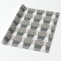 Personalised Black Bridal Shower Wrapping Paper