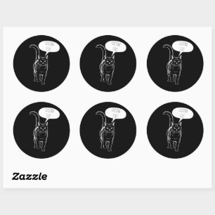 Personalised Black Cat Laptop Sticker 