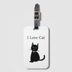 Personalised Black Cat  Luggage Tag