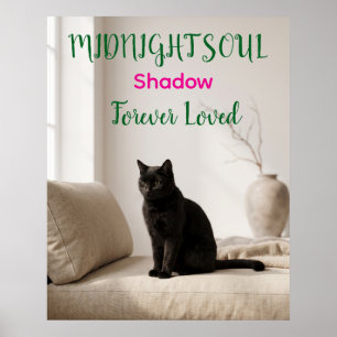 Personalised Black Cat Memorial Poster
