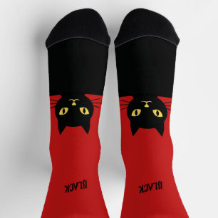 Personalised Black Cat Socks - Cat Lovers gift