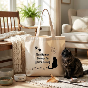 Personalised Black Cat Tote Bag