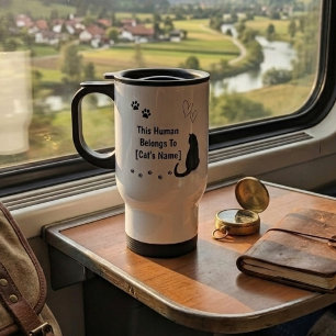 Personalised Black Cat Travel Mug