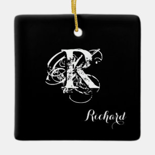 Personalised Black  Ceramic Ornament