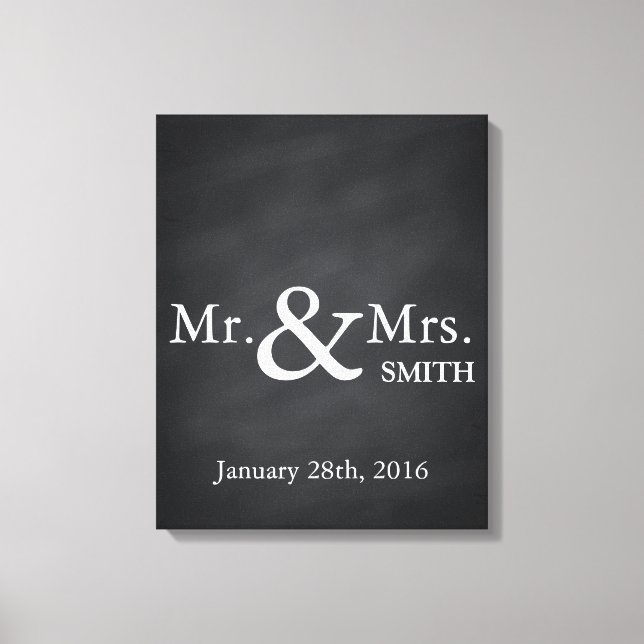 Personalised Black Chalkboard Wedding Guestbook (Front)