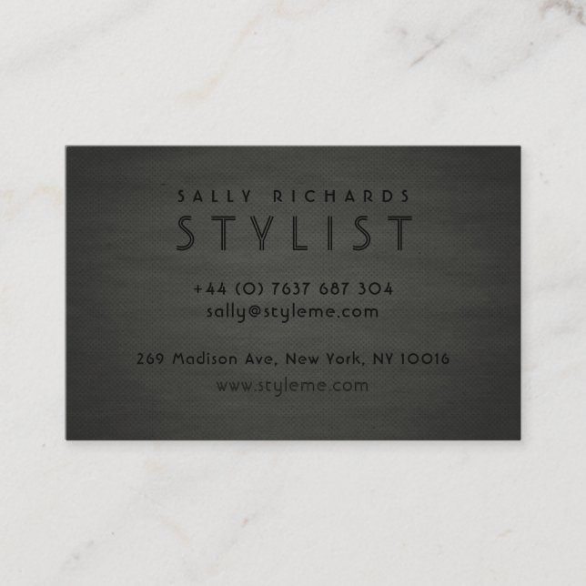 Personalised Black Charcoal Business Cards (Front)