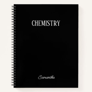  Personalised Black Chemistry Subject Notebook