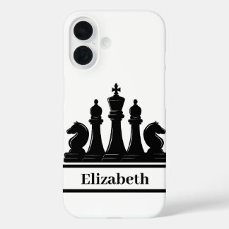 Personalised Black Chess Pieces iPhone 16 Case