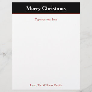 Personalised Black Christmas Holiday Stationary