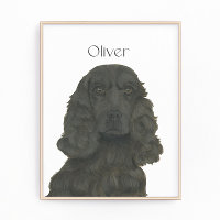 Personalised Black Cocker Spaniel Art