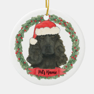Personalised Black Cocker Spaniel Ceramic Tree Decoration