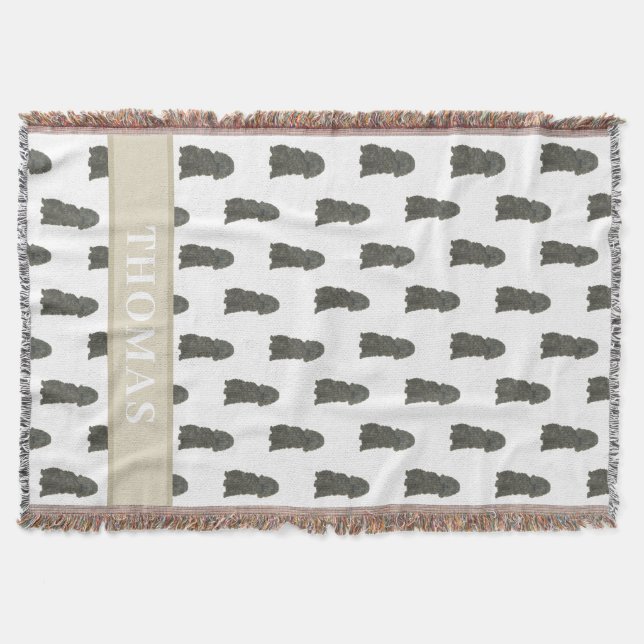 Personalised Black Cocker Spaniel Throw Blanket (Front)