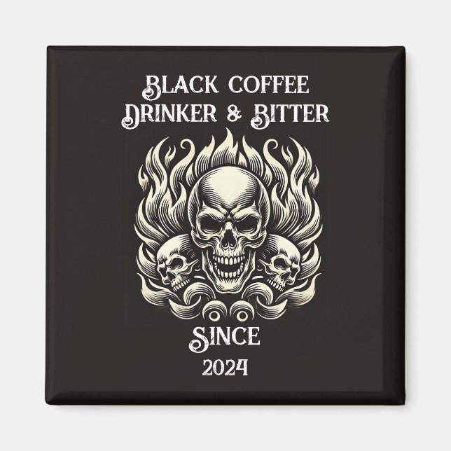 Personalised Black Coffee Drinker & Bitter Magnet (Front)