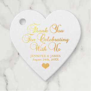 Personalised Black Colour Gold Thank You Wedding F Favour Tags