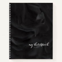Personalised Black Cover Minimalist Sketchbook No