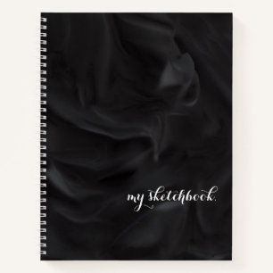 Personalised Black Cover Minimalist Sketchbook No Notebook
