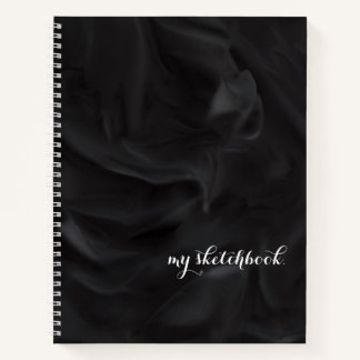 Personalised Black Cover Minimalist Sketchbook No Notebook