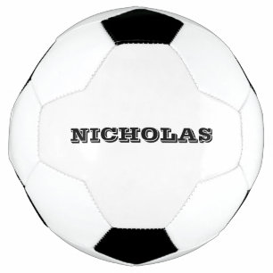 Personalised black custom name sports team modern soccer ball