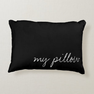 Personalised Black Decorative Cushion