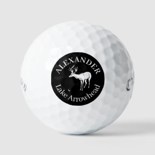 Personalised Black Deer Silhouette Golf Balls