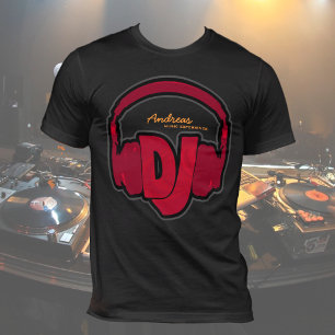 Personalised Black DJ Tee