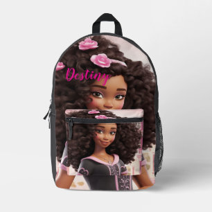 Personalised Black doll Printed Backpack