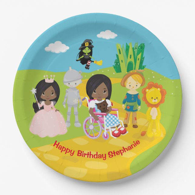 Personalised Black Dorthy of OZ Paper Plate (Front)