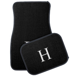 Personalised Black Elegant Monogram Car Mat