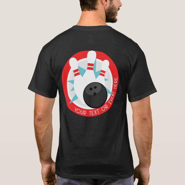Personalised Black Event Bowling Shirt (Back)