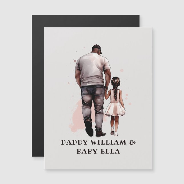 Personalised Black Father and Daughter (Front/Back)