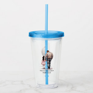Personalised Black Father and Daughter (2) Acrylic Tumbler