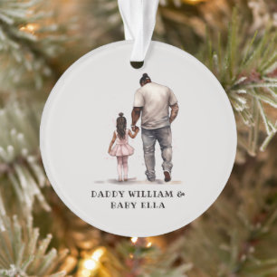 Personalised Black Father and Daughter (3) Ornament