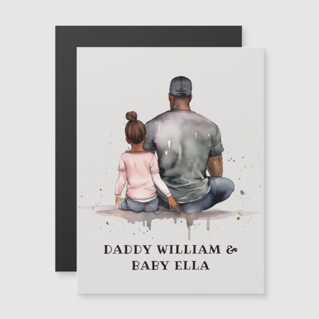 Personalised Black Father and Daughter (5) (Front/Back)