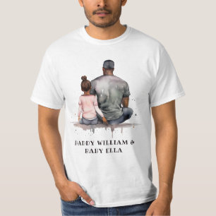 Personalised Black Father and Daughter (5) T-Shirt