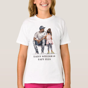 Personalised Black Father and Daughter (6) T-Shirt