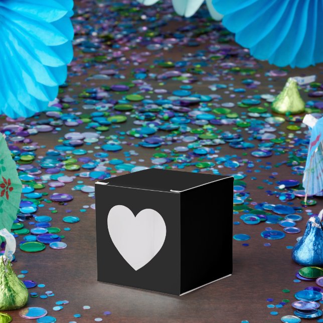 Personalised Black Favour Boxes – Heart 2x2x2 Styl (Party)