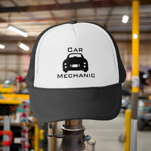 Personalised Black Figaro Car Mechanic Trucker Hat